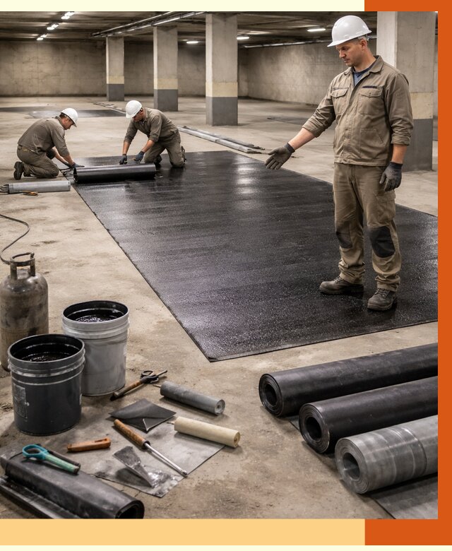 Гидроизоляция паркинга в Кронштадте от 1252 руб/м² — профессиональная защита | ТепломастерКрн